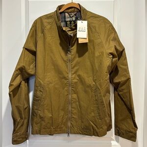 NWT Barbour Ender Waxed Jacket XXL Sand Brown Lightweight Harrington Cotton 2XL